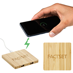 Bamboo Wireless Charging Pad with Dual Outputs